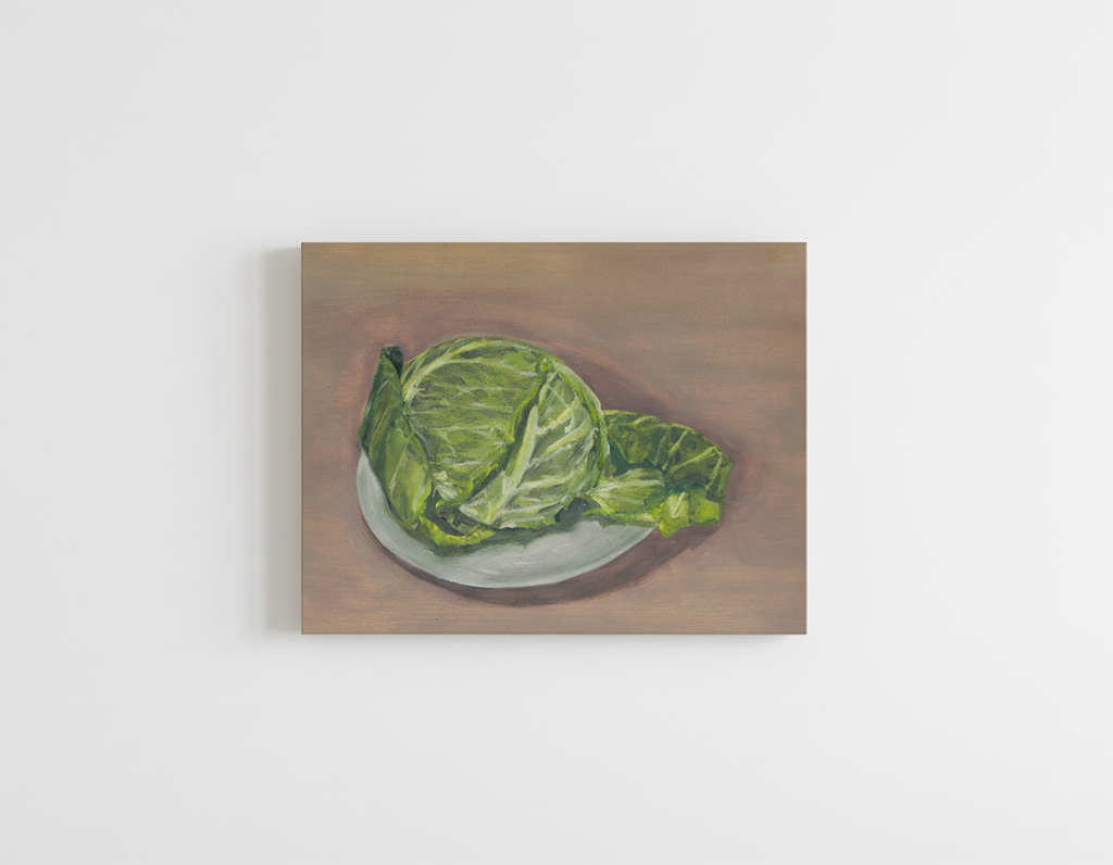 Savoy Cabbage Oil Painting
