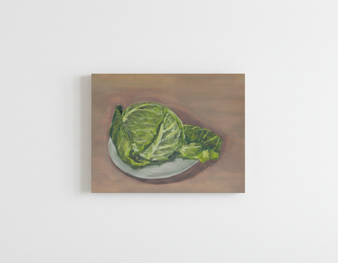 Savoy Cabbage Oil Painting