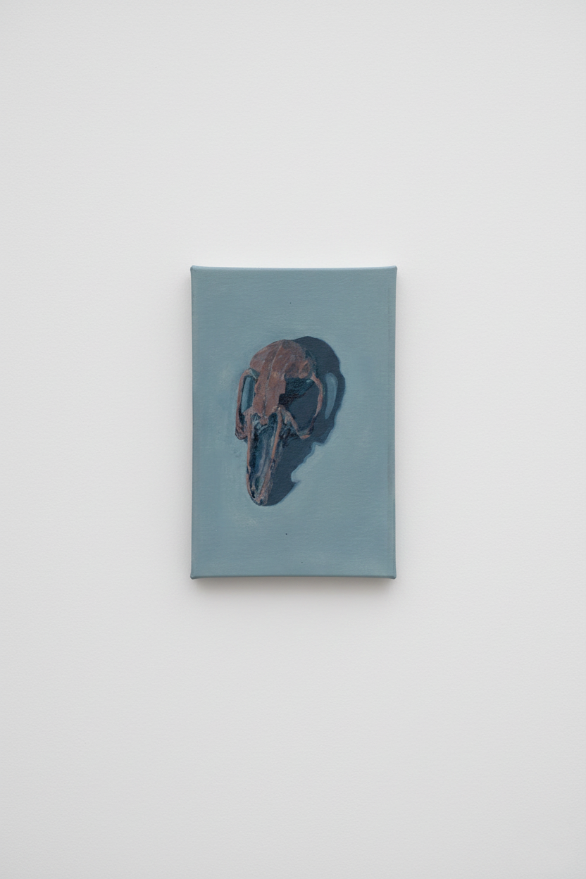 Rabbit Skull Oil Painting