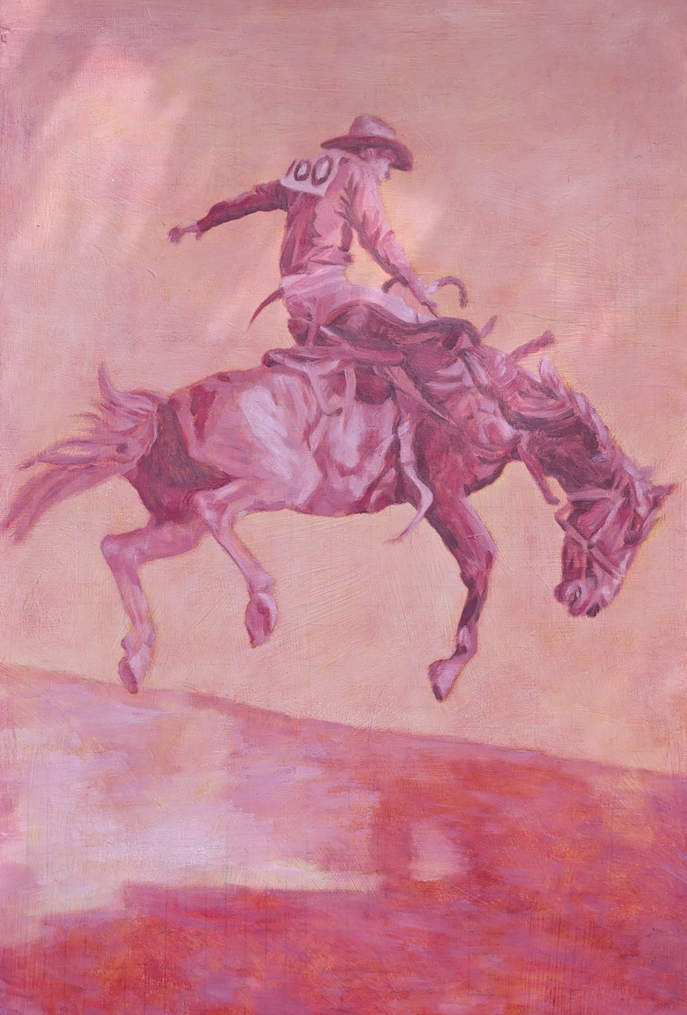 Red Rodeo Oil Painting